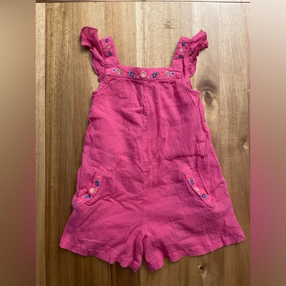 Mini Boden Pink Romper 3Y-4Y Floral Embroidery - Picture 1 of 3